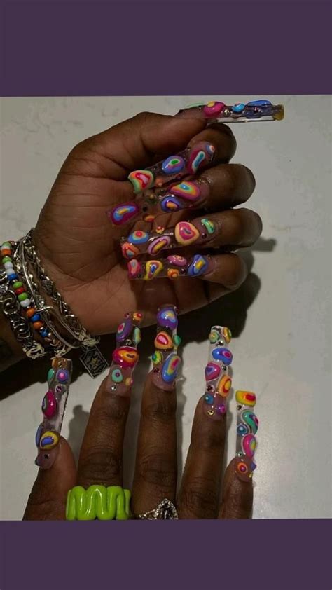 Creative Nail Designs 🌷 | Bubble nails, Acrylic nails coffin pink, Boho nails