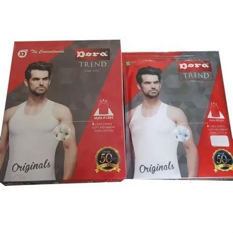 Dora Men Mens White Cotton Vest Size 80 100 Cm At Rs 735box In New