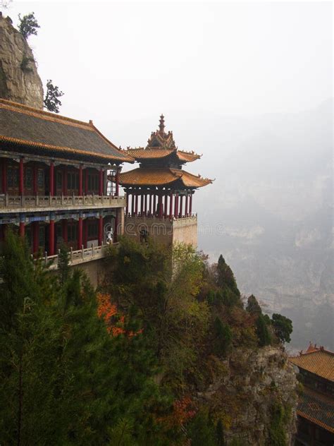 Mianshan Mountain the World Heritage Site, Many of Ancient Hanging Taoist Temples and Caves ...