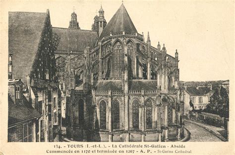 Tours Abside de la Cathédrale Saint Gatien Carte postale ancienne