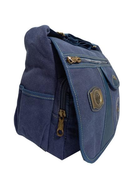 Bolsa Masculina Transversal Carteiro Lona Refor Ada Kvn Mochilas