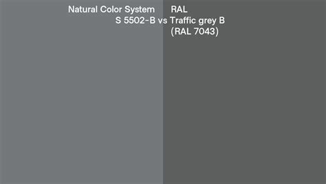 Natural Color System S 5502 B Vs Ral Traffic Grey B Ral 7043 Side By