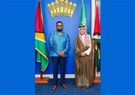 Guyana S President Dr Mohamed Irfaan Welcomes Ambassador Adel Bin Ahmed Al Jubeir