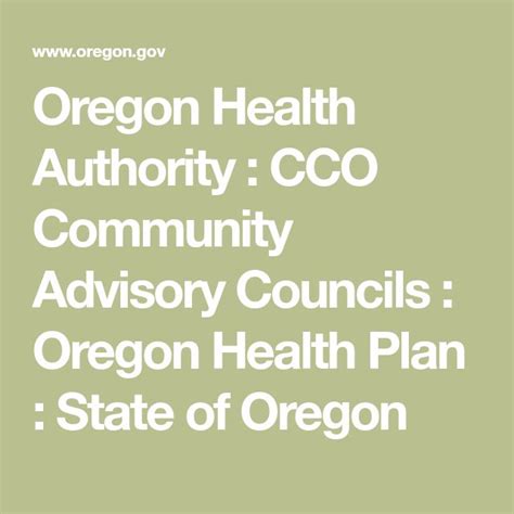 Oregon Health Authority Cco Community Advisory Councils Oregon