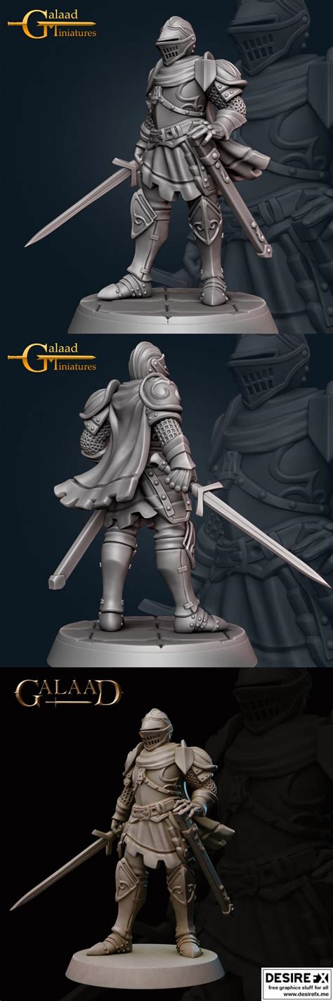 Desire FX 3d Models Galaad Miniatures Knight 03 3D Print Model