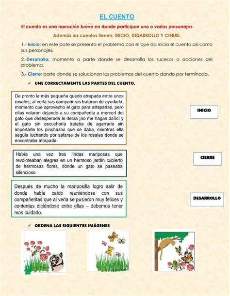 Ficha Online De Partes Del Cuento Para Cuarto Grado Primaria Puedes