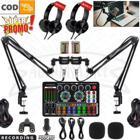 Jual PROMO PAKET PODCAST 2 Orang Mic Condenser Microphone Bm800 Mixer