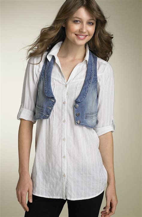 Rubbish® Crop Stretch Denim Vest Juniors Nordstrom