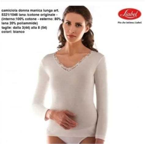 Maglia Donna Liabel A Manica Lunga In Lana E Cotone Art Intimo