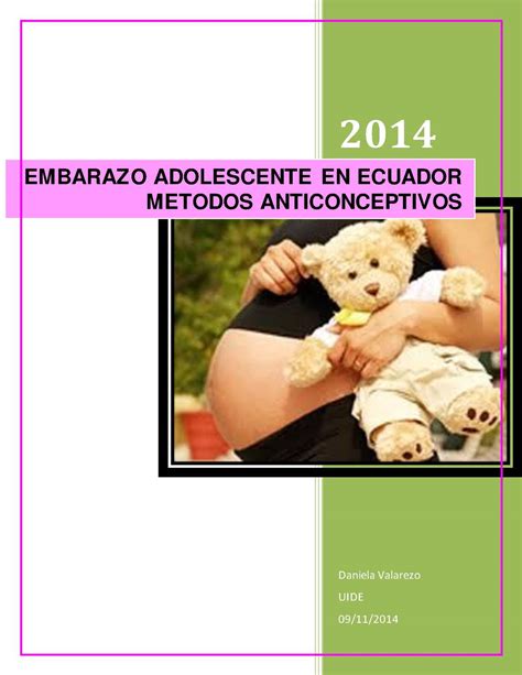 Calaméo Embarazo Adolescente En Ecuador Y Métodos Anticonceptivos