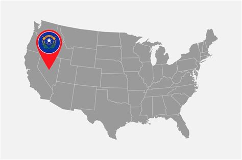 Premium Vector Map Pointer With Flag Of Nevada Vector Illustration