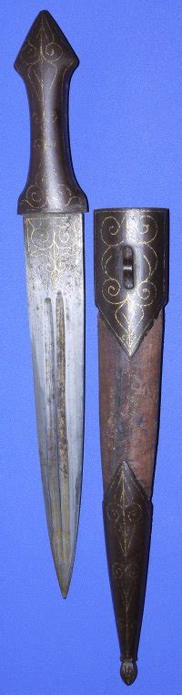 19c Caucasian Qama With Golden Inlay