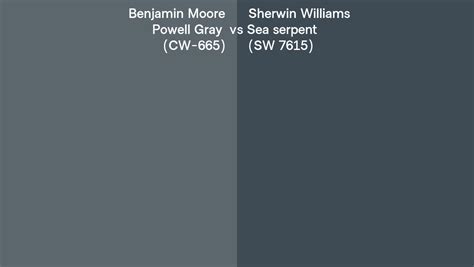 Benjamin Moore Powell Gray CW 665 Vs Sherwin Williams Sea Serpent SW