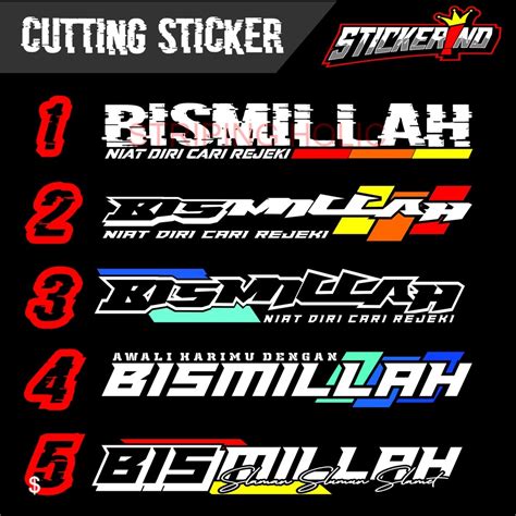 Jual Stiker Bismillah Sticker Tulisan Bismillah Kaca Mobil Pick Up