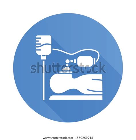 Anesthesia Blue Flat Design Long Shadow Stock Vector Royalty Free