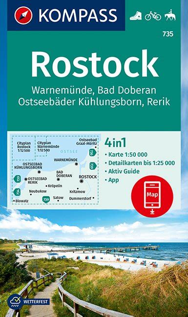 Kompass Verlag Wk Rostock Warnem Nde Bad Doberan Ostsee Wanderkarten Im