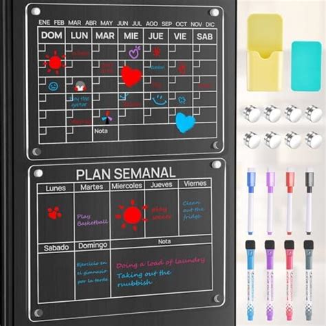 Pcs Calendario Magn Tico Para Refrigerador De Acr Lico Cm