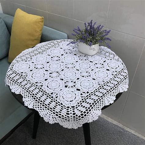 Amazon Hetao 100 Cotton Handmade Crochet Square Tablecloth