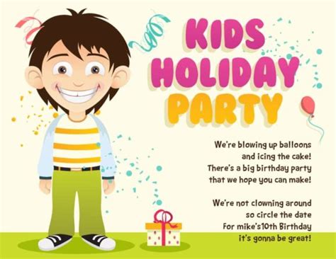 Illustration, Template Vector Design Kids Party Vector Invitation Template - Designious