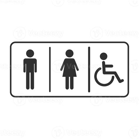 Toilet Restroom Men Women Disabled Handicap Wheelchair Sign 18886591 Png