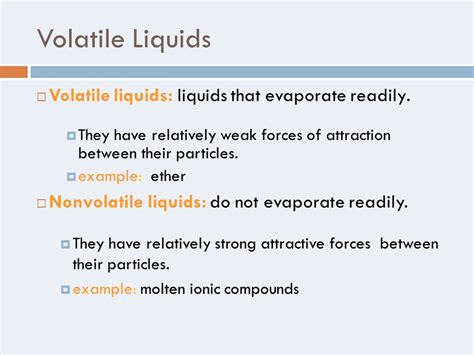 Volatile Liquid Example