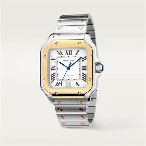 CRW2SA0006 - Santos de Cartier watch - Large model, automatic movement, yellow gold, steel ...