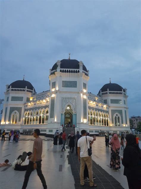 The Biggest Grand Mosque In The City Of Medan Editorial Photography