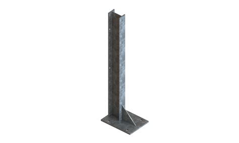 127 X 76 1100mm Bolt Down Armco Barrier Post Hdg Iae Fencing