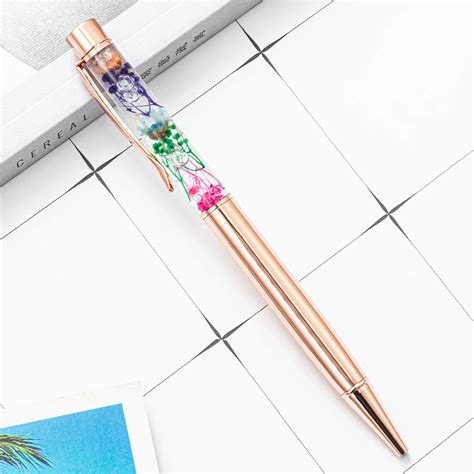 Unique Kawaii Design Floating Flower Ballpoint Pen With Custom Logo