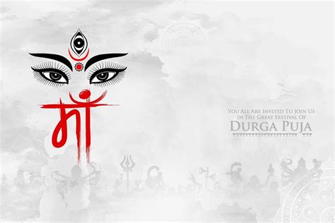 Goddess Durga Face In Happy Durga Puja Subh Navratri Indian Religious