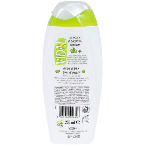 Vidal Fresh Energy Doccia Schiuma Menta E Lime Limited Edition 250 Ml