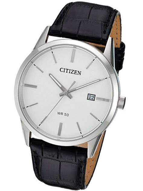 Citizen Quartz Watch With Black Leather Strap Bi5000 01a