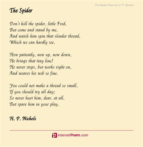 The Spider Poem by H. P. Nichols