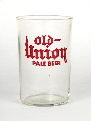 1936 Old Union Pale Beer 3½ Inch Straight Sided Acl Drinking Glass New