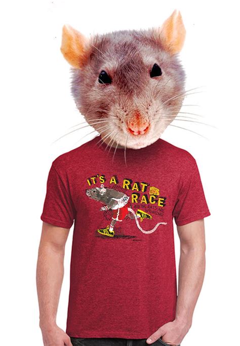 Rat Race T-shirt Funny Mens Running Shirt Tee Animal Mice Lover Gift ...