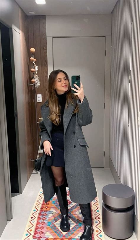 Look Com Sobretudo Cinza - Look com sobretudo cinza | Casaco cinza, Looks inverno feminino, Looks ...