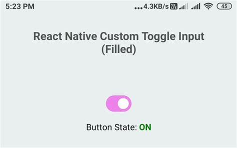 Customized Toggle Button Input For React Native And Expo