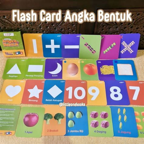 Jual Kartu Seri Angka Bentuk Flash Card Anak Flashcards Kartu