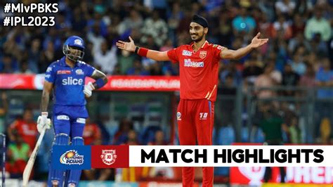 Mi Vs Pbks Match 31 Ipl 2023 Match Highlights Mi Vs Pbks Ipl