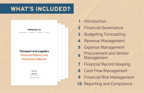 Transport And Logistics Financial Policies And Procedures Manual