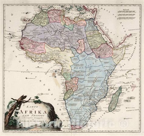 Historic Map Karte Von Afrika Nach Vaugondy Neu Verzeichnet