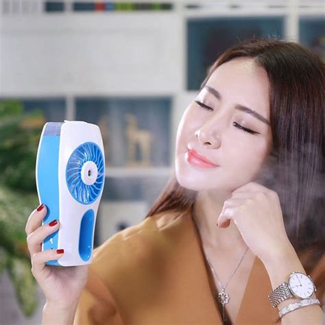 Monilon Mini Misting Fan Portable Cooling Humidifier Usb Rechargeable Hydrating Fan With Built