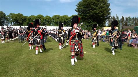 Drum Majors March Off The Massed Pipes And Drums Ending 2023 Oldmeldrum