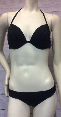 Shade Shore Womens Bikini Size 38B Top Bottom S Black EBay