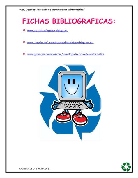 Uso Desecho Reciclado De Materiales En La Inform Tica Pdf