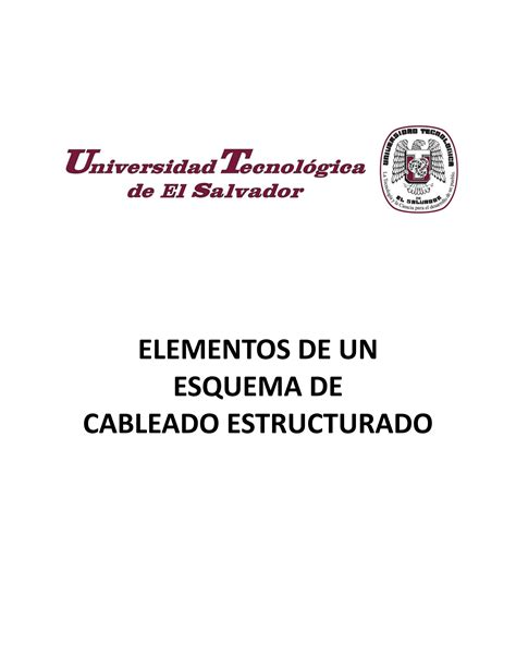 Elementos De Un Esquema De Cableado Estructurado By Carlos Marvin Amaya