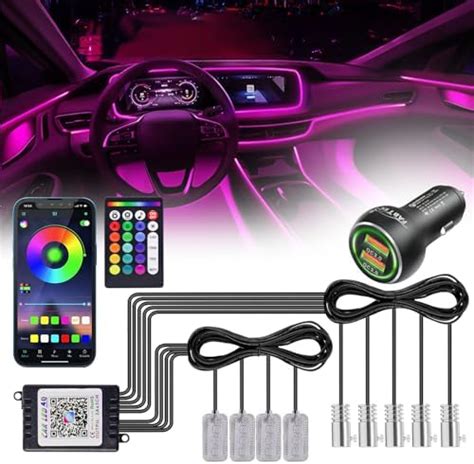 Automaze Car LED Interior Strip Light 16 Million Colors 5 In 1 With 6