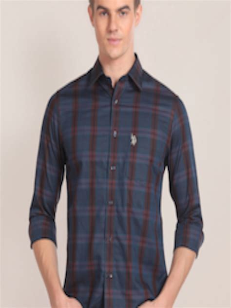 Buy U S Polo Assn Tartan Checks Opaque Pure Cotton Casual Shirt