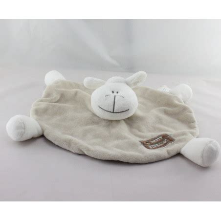 Doudou plat mouton beige rayé BY PETIT KIMBALOO