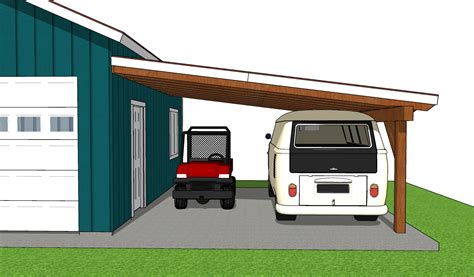 16×16 Attached Carport Side View Myoutdoorplans